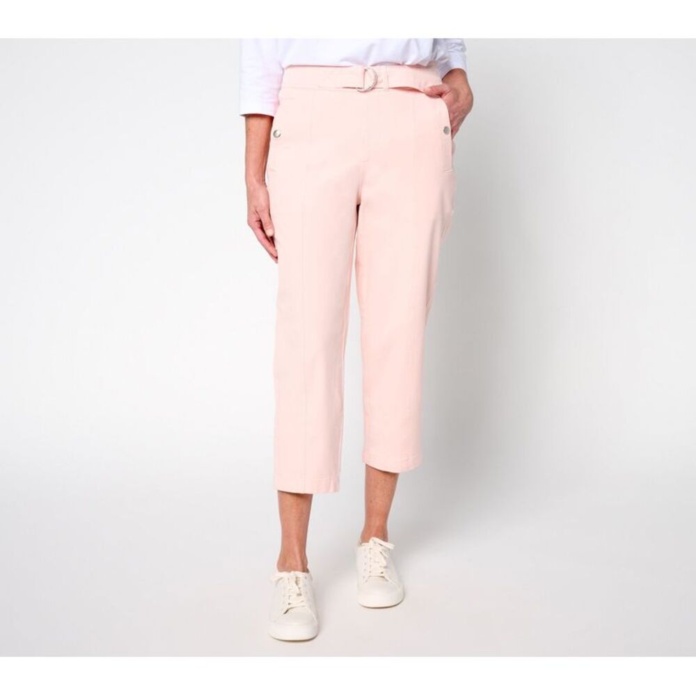 Anybody Women's Plus Sz Pants 2X All-Stretch Twill Tapered Faux Pink